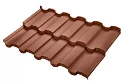 Модульная металлочерепица BUDMAT Rialto D-Matt RAL 8004 Кирпичный