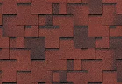 Гибкая черепица Roofshield Family Эко Лайт Модерн Красный с оттенением
