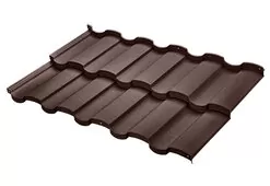 Модульная металлочерепица BUDMAT Rialto D-Matt RAL 8019 Серо-коричневый