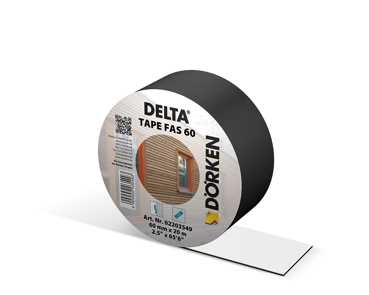 Лента Delta-Tape Fas 60 односторонняя для проклейки нахлестов фасадных мембран Delta семейства Fassade (20мх60мм)