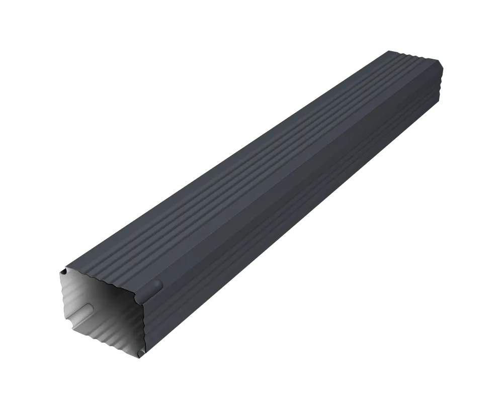 Труба гофрированная Vortex Lite 76х102х1000мм PE RAL 7024 мокрый асфальт