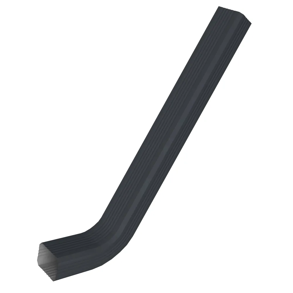 Труба гофрированная Vortex Lite Matt 76х102х1000мм с коленом RAL 7024 мокрый асфальт
