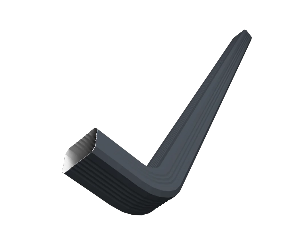Труба гофрированная Vortex Lite Matt 76х102х3000мм с коленом RAL 7024 мокрый асфальт