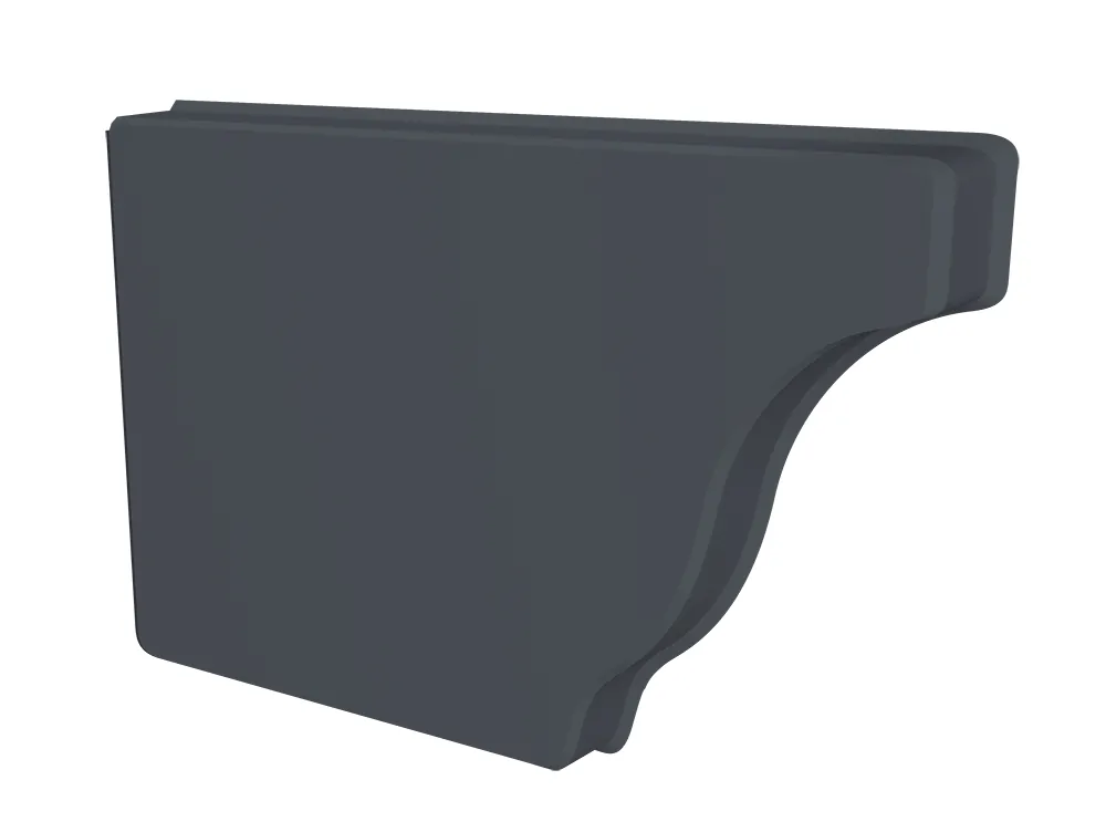 Заглушка желоба левая Vortex Lite Matt 130мм RAL 7024 мокрый асфальт