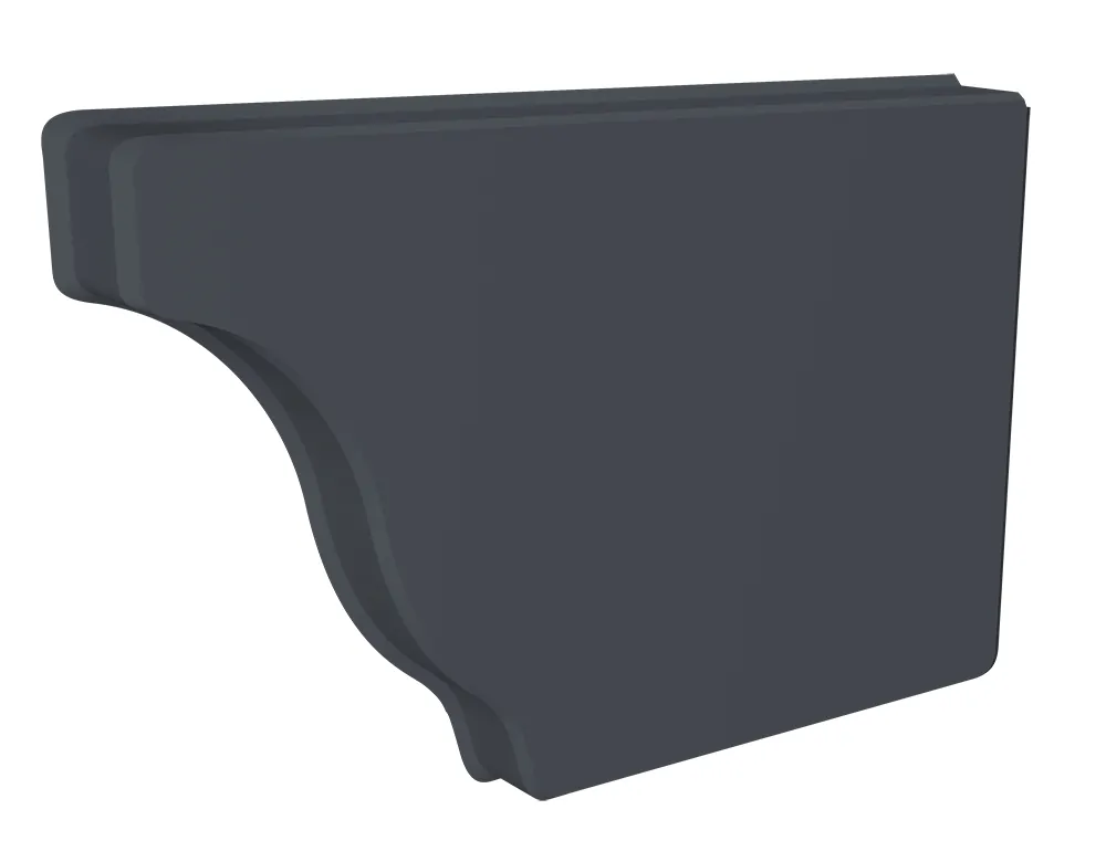 Заглушка желоба правая Vortex Lite Matt 130мм RAL 7024 мокрый асфальт